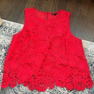 Top shop red lace tank top! Size 8